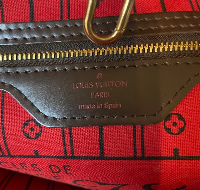 authentic louis vuitton neverfull inside