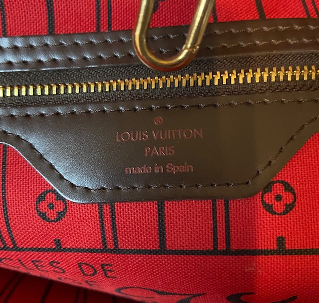 Louis Vuitton, Bags, Authentic Louis Vuitton Neverfull Mm Red Inside